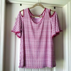 Susan Graver cut out shoulder top